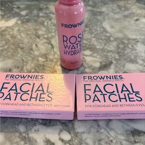 Frownies Pink Facial Patches and Rose Water Hydrator Set